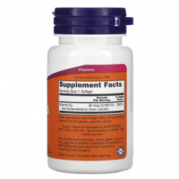 NOW Foods, витамин D3, 50 мкг (2000 МЕ), 120 капсул